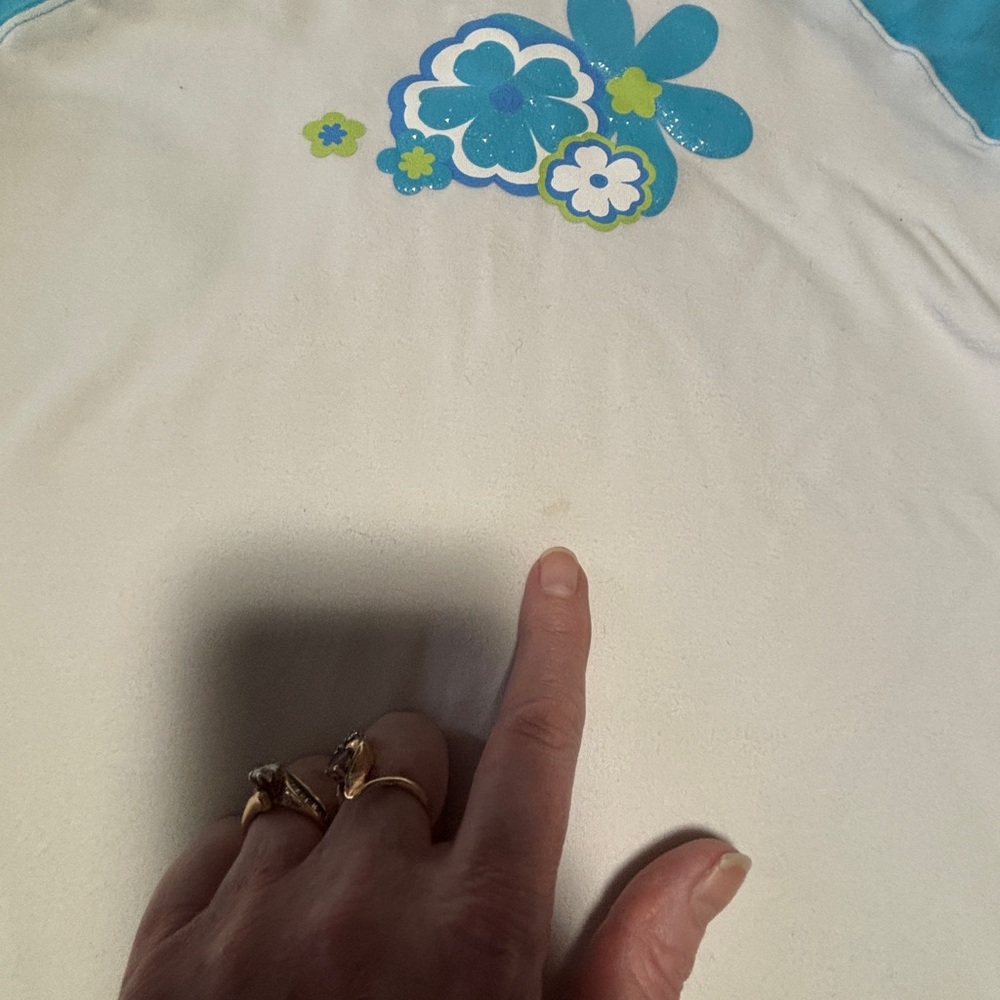 Kanu Surf Blue and White Kids' Floral Tee - Picture 5 of 5